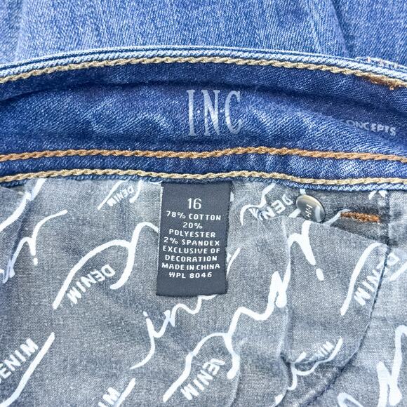 INC Curvy Fit Plus Size Dark Wash Skinny Jeans - 16 - Picture 7 of 8